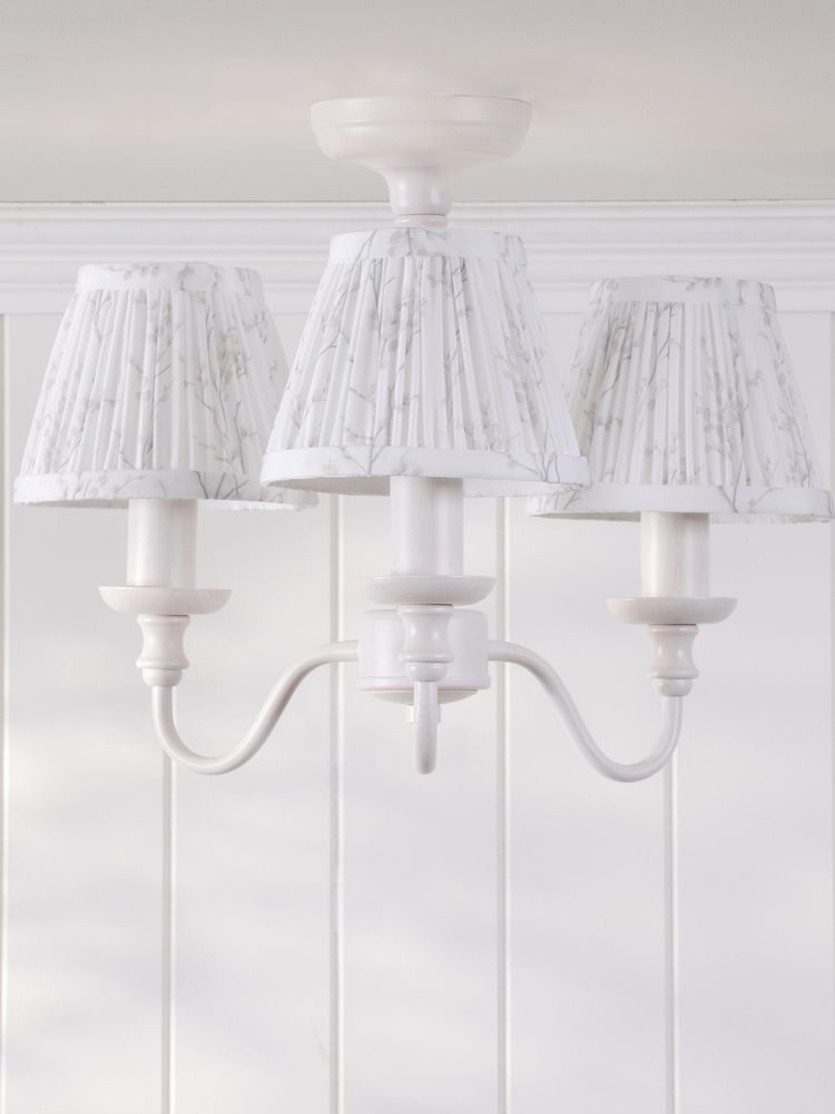 Laura Ashley White Pussy Willow 3 Light Semi Flush - Image 2 of 6