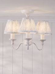 Laura Ashley White Pussy Willow 3 Light Semi Flush - Image 1 of 6