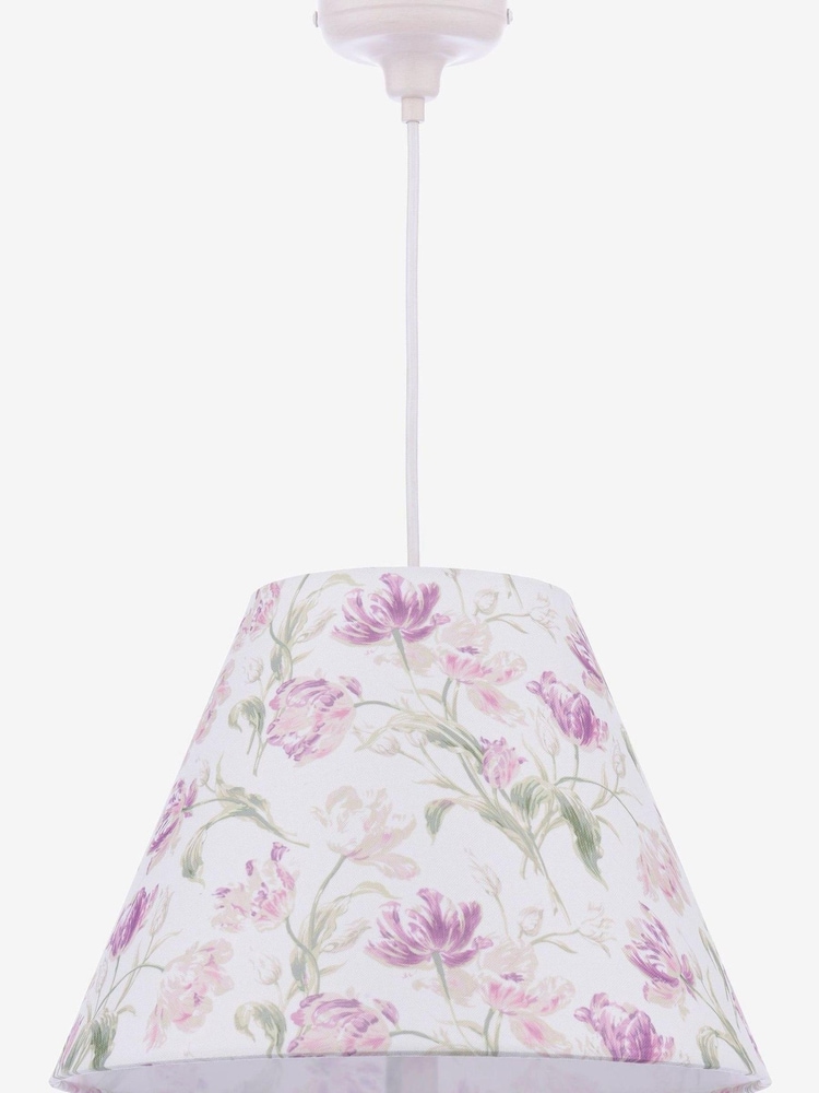 Laura Ashley White Gosford 1 Light Pendant - Image 6 of 6