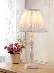 Laura Ashley White Pussy Willow Table Lamp - Image 6 of 6