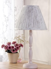 Laura Ashley White Pussy Willow Table Lamp - Image 2 of 6