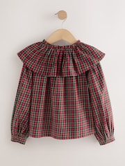 Red Check Ruffle Collar Blouse (3-16yrs) - Image 6 of 9