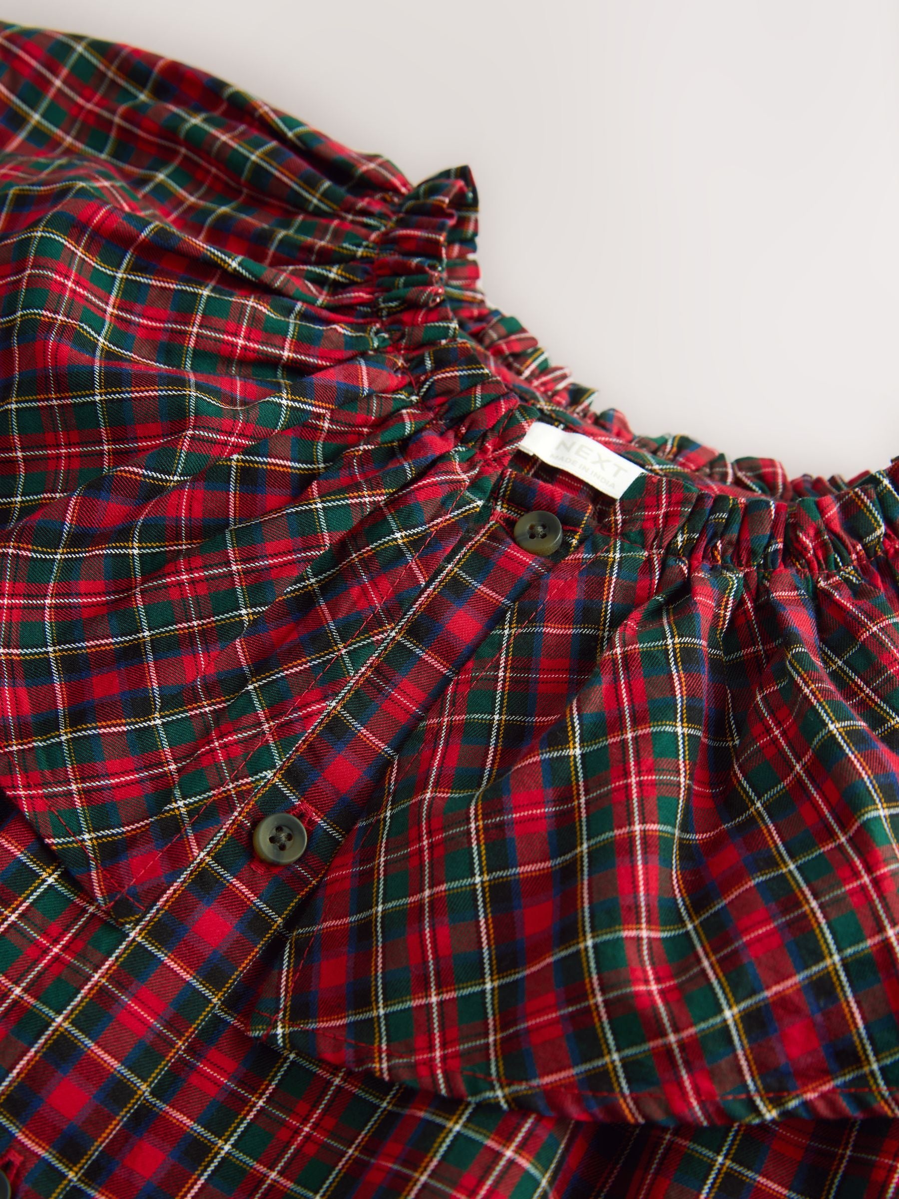 Buy Red Check Ruffle Collar Blouse (3-16yrs) from Next USA