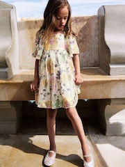 Multi Sequin Flower Print Angel Sleeve Dress (3-16yrs) - Image 1 of 13