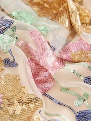 Multi Sequin Flower Print Angel Sleeve Dress (3-16yrs) - Image 12 of 13