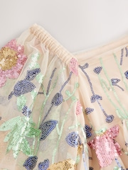 Multi Sequin Flower Print Angel Sleeve Dress (3-16yrs) - Image 13 of 13