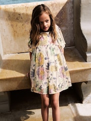 Multi Sequin Flower Print Angel Sleeve Dress (3-16yrs) - Image 6 of 13