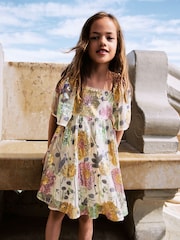 Multi Sequin Flower Print Angel Sleeve Dress (3-16yrs) - Image 7 of 13