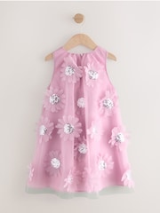 Morado lila - Vestido de vestir con estampado floral en 3D (3-16 años) - Imagen 5 de 7