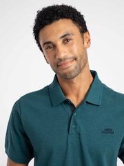Weird Fish Blue Bobby Melange Pique Polo Shirt - Image 4 of 7