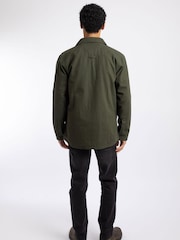 Weird Fish Green Garston Flannel Lined Twill Shirt - Image 3 of 7