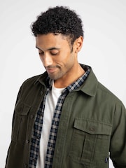 Weird Fish Green Garston Flannel Lined Twill Shirt - Image 5 of 7
