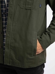 Weird Fish Green Garston Flannel Lined Twill Shirt - Image 7 of 7