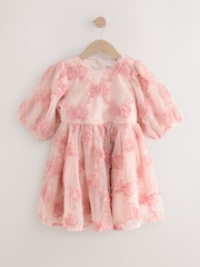Pink Bow Embellished Mesh Dress (3-16yrs) - Image 5 of 8
