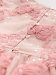 Pink Bow Embellished Mesh Dress (3-16yrs) - Image 8 of 8