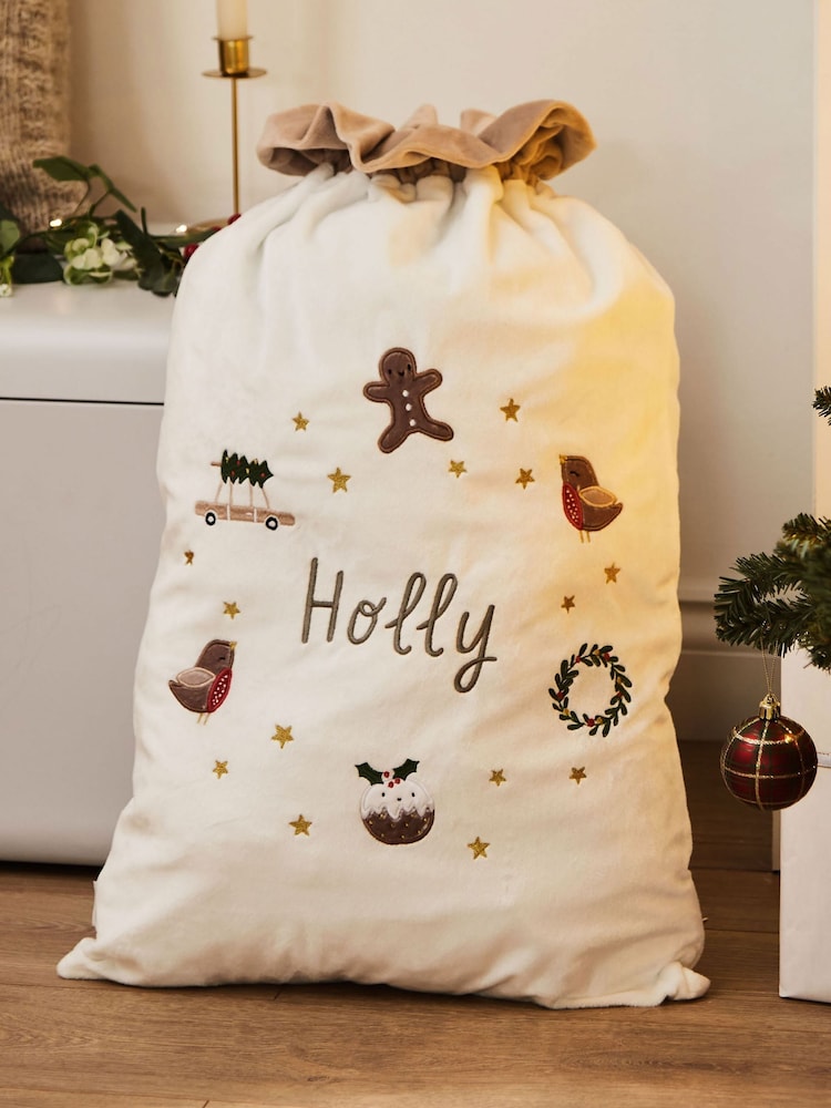 Personalised Plush Neutral Christmas Sack by My 1st Years - Image 1 of 4
