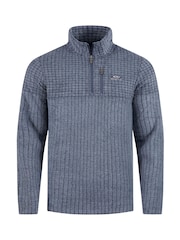Weird Fish Longmont 1/4 Zip Stripe Grid Fleece - Bilde 5 av 6