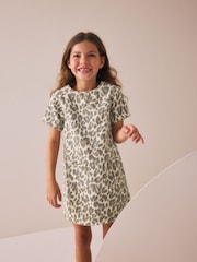 Animal Print 100% Cotton Shift Dress (3-16yrs) - Image 1 of 4