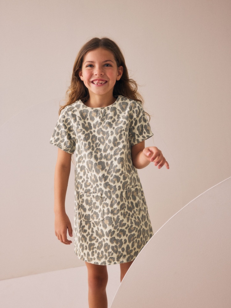 Animal Print 100% Cotton Shift Dress (3-16yrs) - Image 1 of 4