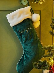 Personalised Name Green Velvet Stockings by My 1st Years - Image 1 of 4