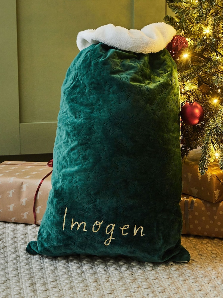 Personalised Name Green Velvet Stockings by My 1st Years - Image 8 of 8