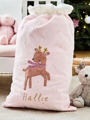 Personalised Christmas Reindeer Gift Sack by My 1st Years - Image 1 of 3
