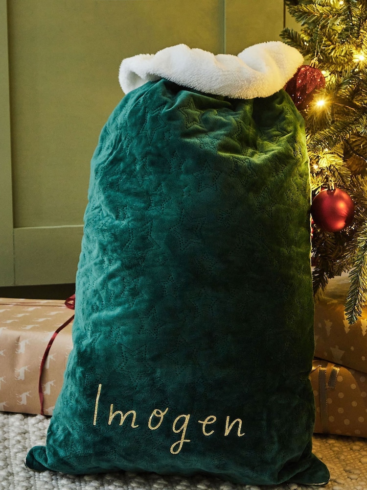Personalised Name Velvet Christmas Gift Sack by My 1st Years - Image 1 of 4 Personalised Name Velvet Christmas Gift Sack by My 1st Years - Image 1 of 4