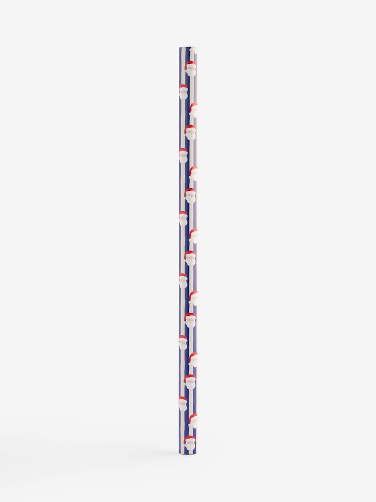 Navy Santa Extra Wide, 10m Christmas Wrapping Papers - Image 1 of 2 Navy Santa Extra Wide, 10m Christmas Wrapping Papers - Image 1 of 2