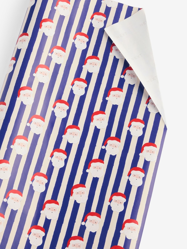 Navy Santa Extra Wide, 10m Christmas Wrapping Papers - Image 2 of 2