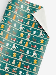 Green Festive Dogs Extra Wide, 10m Christmas Wrapping Papers - Image 4 of 4