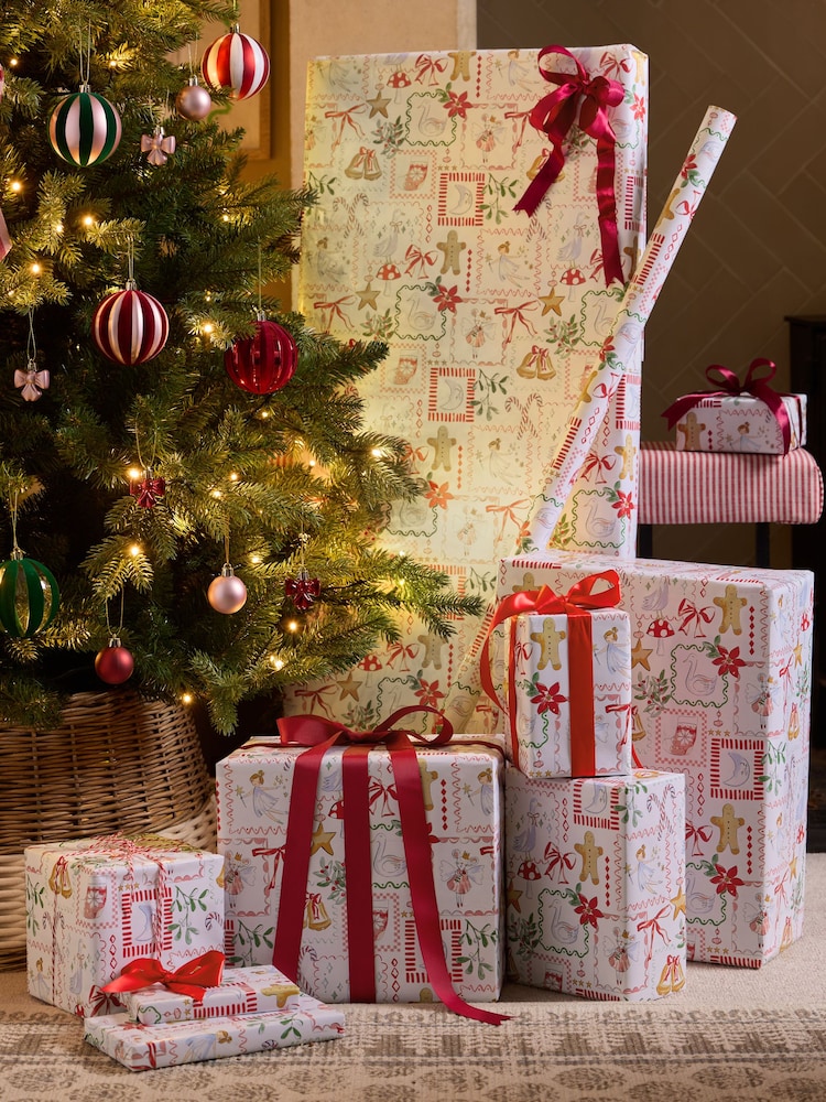 Pink Fairy Icons Extra Wide, 10m Christmas Wrapping Papers - Image 1 of 4