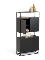 La Redoute Intérieurs Black Metal Hiba 4-Door Metal Hallway Cabinet - Image 3 of 5