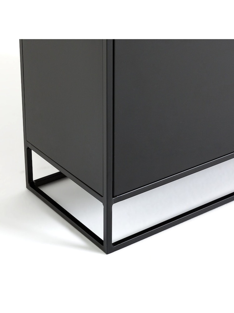 La Redoute Intérieurs Black Metal Hiba 4-Door Metal Hallway Cabinet - Image 5 of 5