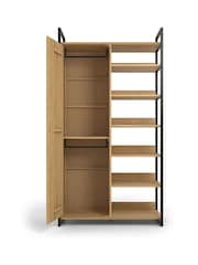 La Redoute Intérieurs Wood Metal Hiba Modular Wardrobe with 1 Door & 6 Shelves - Image 2 of 5