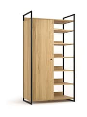 La Redoute Intérieurs Wood Metal Hiba Modular Wardrobe with 1 Door & 6 Shelves - Image 3 of 5