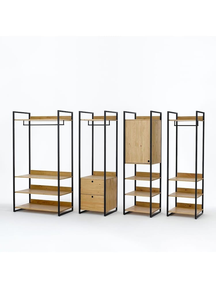 La Redoute Intérieurs Wood Metal Hiba Modular Wardrobe with 1 Door & 6 Shelves - Image 5 of 5