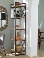 La Redoute Intérieurs Natural Hiba Large Solid Oak and Steel Shelving Unit - Image 1 of 5