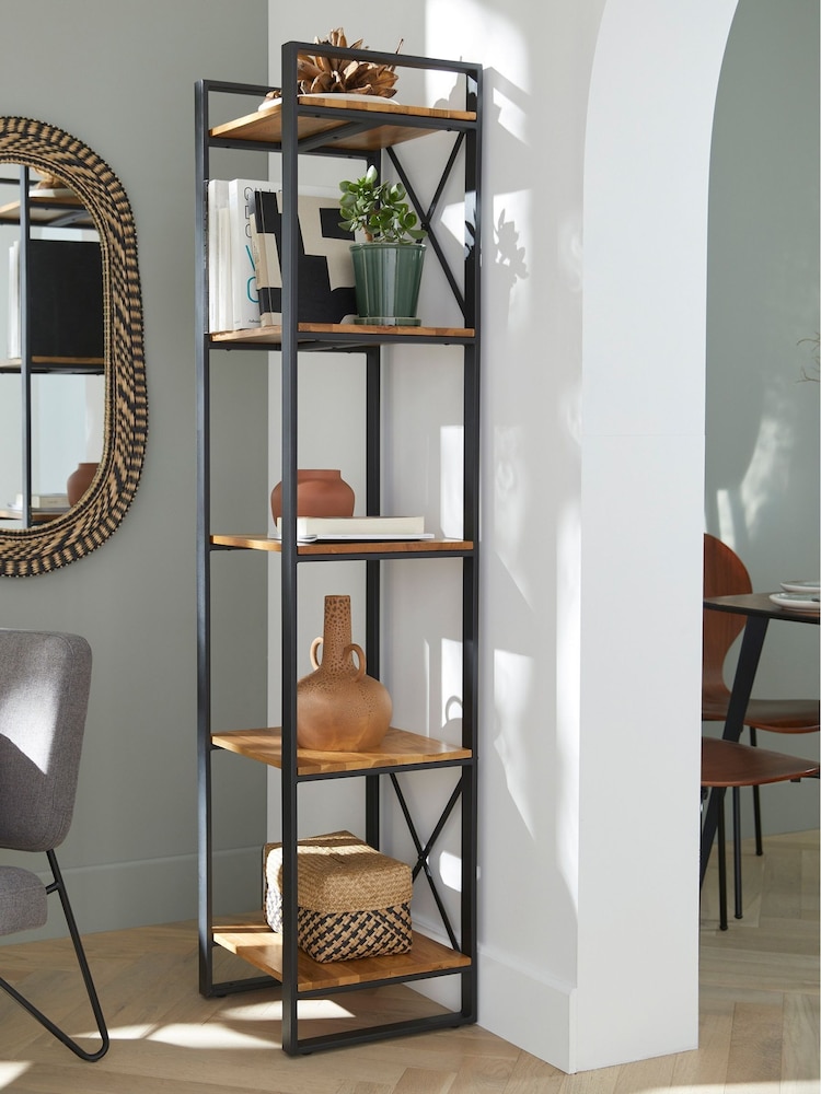 La Redoute Intérieurs Natural Hiba Large Solid Oak and Steel Shelving Unit - Image 1 of 5