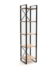 La Redoute Intérieurs Natural Hiba Large Solid Oak and Steel Shelving Unit - Image 2 of 5