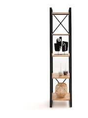 La Redoute Intérieurs Natural Hiba Large Solid Oak and Steel Shelving Unit - Image 3 of 5