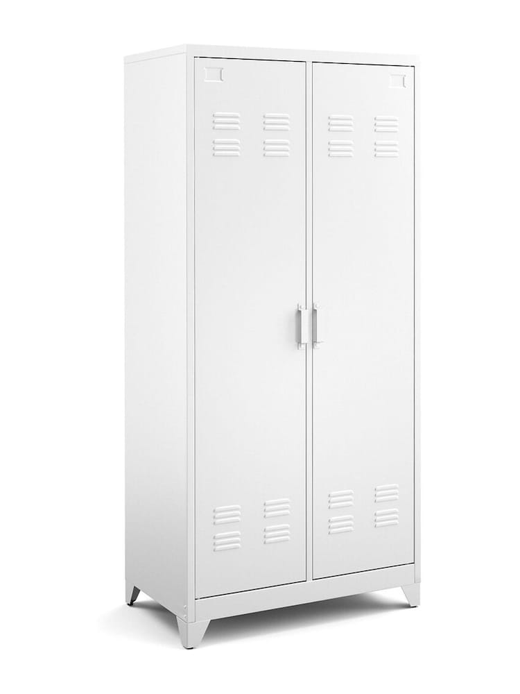 La Redoute Intérieurs White Hiba 2-Door Metal Cabinet - Image 2 of 5