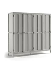La Redoute Intérieurs Light Grey Eugenie Oak Veneer 4-Door Wardrobe - Image 2 of 4