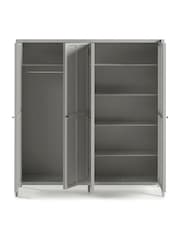 La Redoute Intérieurs Light Grey Eugenie Oak Veneer 4-Door Wardrobe - Image 4 of 4