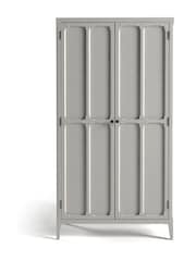 La Redoute Intérieurs Light Grey Eugenie Oak Veneer Double Wardrobe with 4 Shelves - Image 1 of 4