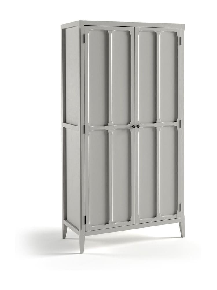 La Redoute Intérieurs Light Grey Eugenie Oak Veneer Double Wardrobe with 4 Shelves - Image 2 of 4