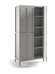 La Redoute Intérieurs Light Grey Eugenie Oak Veneer Double Wardrobe with 4 Shelves - Image 3 of 4