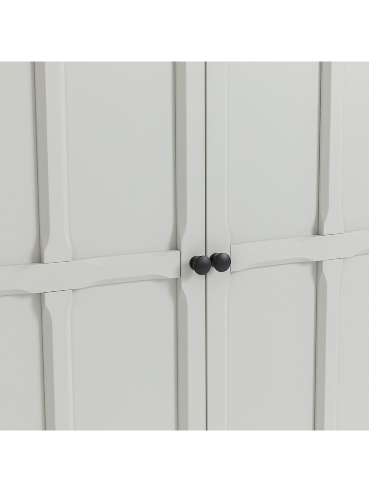 La Redoute Intérieurs Light Grey Eugenie Oak Veneer Double Wardrobe with 4 Shelves - Image 4 of 4
