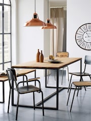 La Redoute Intérieurs Natural Hiba Oak & Steel 8 Seater Dining Table - Image 1 of 5