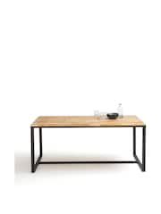 La Redoute Intérieurs Natural Hiba Oak & Steel 8 Seater Dining Table - Image 2 of 5