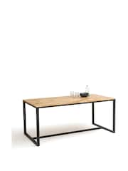 La Redoute Intérieurs Natural Hiba Oak & Steel 8 Seater Dining Table - Image 3 of 5